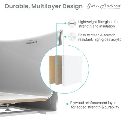 Plaisir 63" Freestanding Bathtub