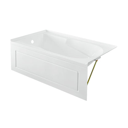 Concorde 60 in. x 32 in. Acrylic Glossy White, Alcove, Integral, Left-Hand Drain, Apron Bathtub