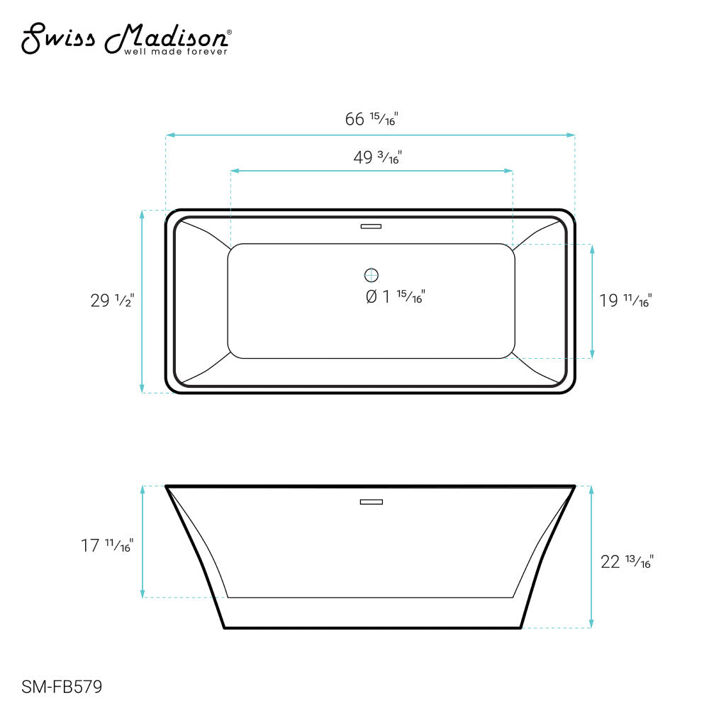 St. Tropez 67" Freestanding Bathtub