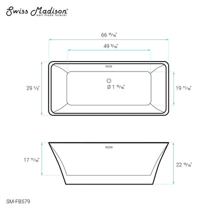 St. Tropez 67" Freestanding Bathtub