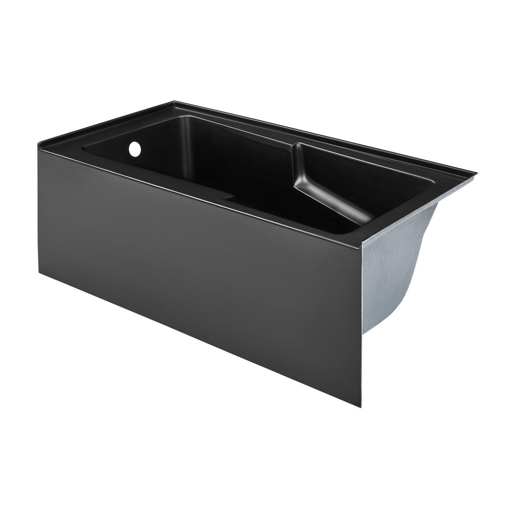 Voltaire 60" X 32" Left-Hand Drain Alcove Bathtub with Apron in Matte Black