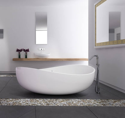 Newport 71"  Freestanding Solid Surface Bathtub White