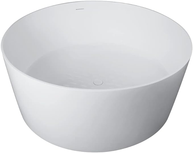 55 in Freestanding Soaking Bathtub - Solid Surface Resin Soaking Bathtub