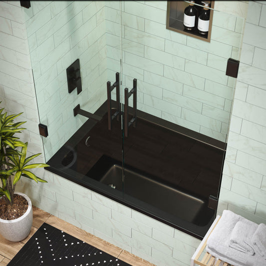 Voltaire 48"x32" Reversible Drain Drop-In Bathtub in Matte Black