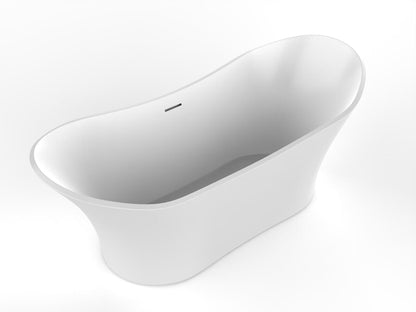 Ocean 69" Solid Surface Freestanding Bathtub White