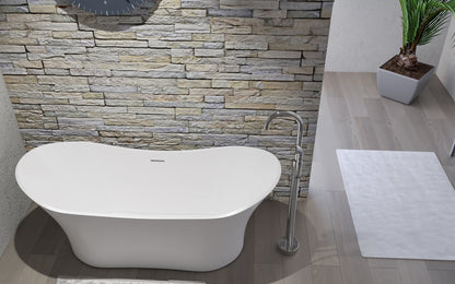 Ocean 69" Solid Surface Freestanding Bathtub White