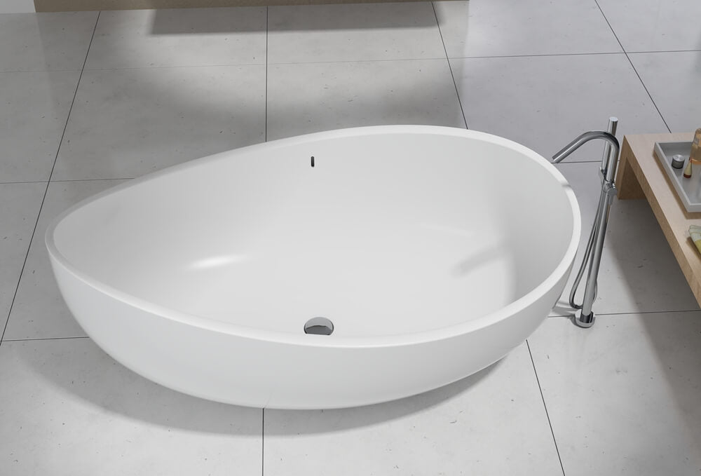 Newport 71"  Freestanding Solid Surface Bathtub White