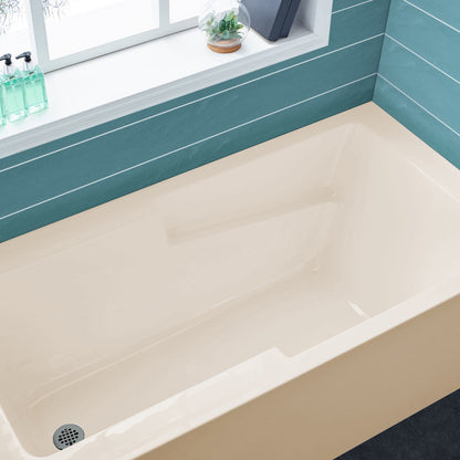 Voltaire 60" X 30" Left-Hand Drain Alcove Bathtub with Apron in Bisque