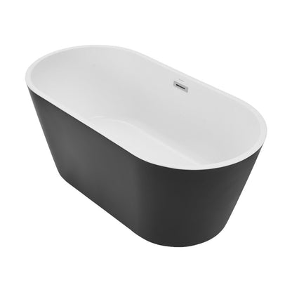 Claire 60" Freestanding Bathtub Matte Black and Matte White