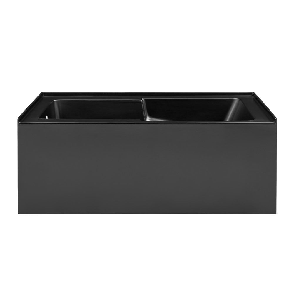 Voltaire 60" X 32" Left-Hand Drain Alcove Bathtub with Apron in Matte Black