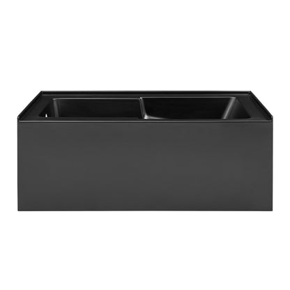 Voltaire 60" X 32" Left-Hand Drain Alcove Bathtub with Apron in Matte Black