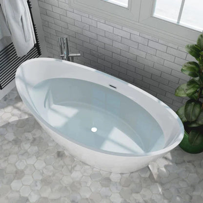 59" Freestanding Soaking Tub with Center Drain