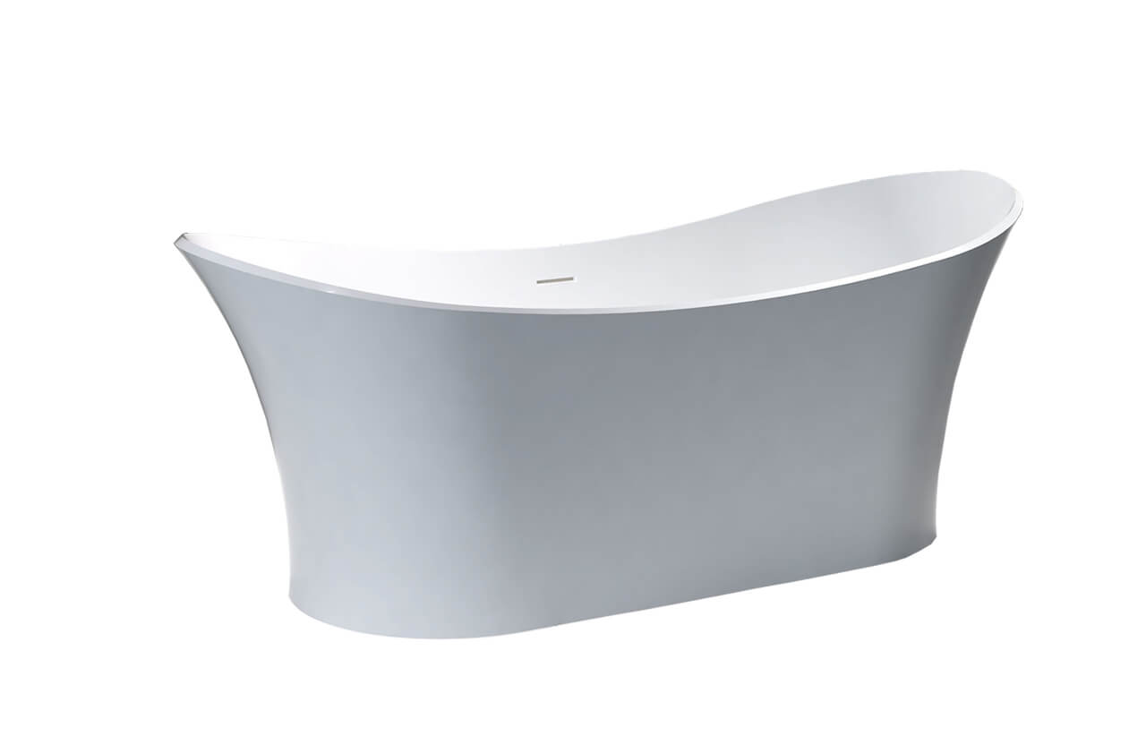 Ocean 69" Solid Surface Freestanding Bathtub White