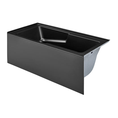 Voltaire 60" X 30" Right-Hand Drain Alcove Bathtub with Apron in Matte Black