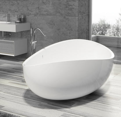 Newport 71"  Freestanding Solid Surface Bathtub White