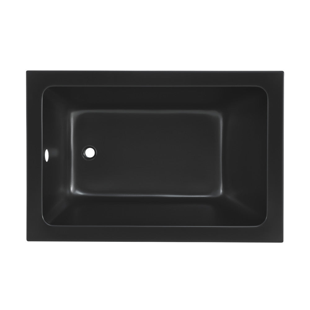 Voltaire 48"x32" Reversible Drain Drop-In Bathtub in Matte Black