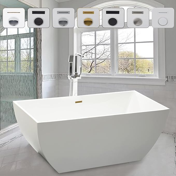 59 in. x 29.5 in. Freestanding Soaking Bathtub