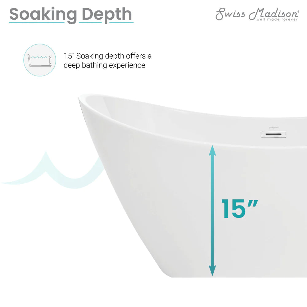 Ivy 67" Double Slipper Freestanding Bathtub