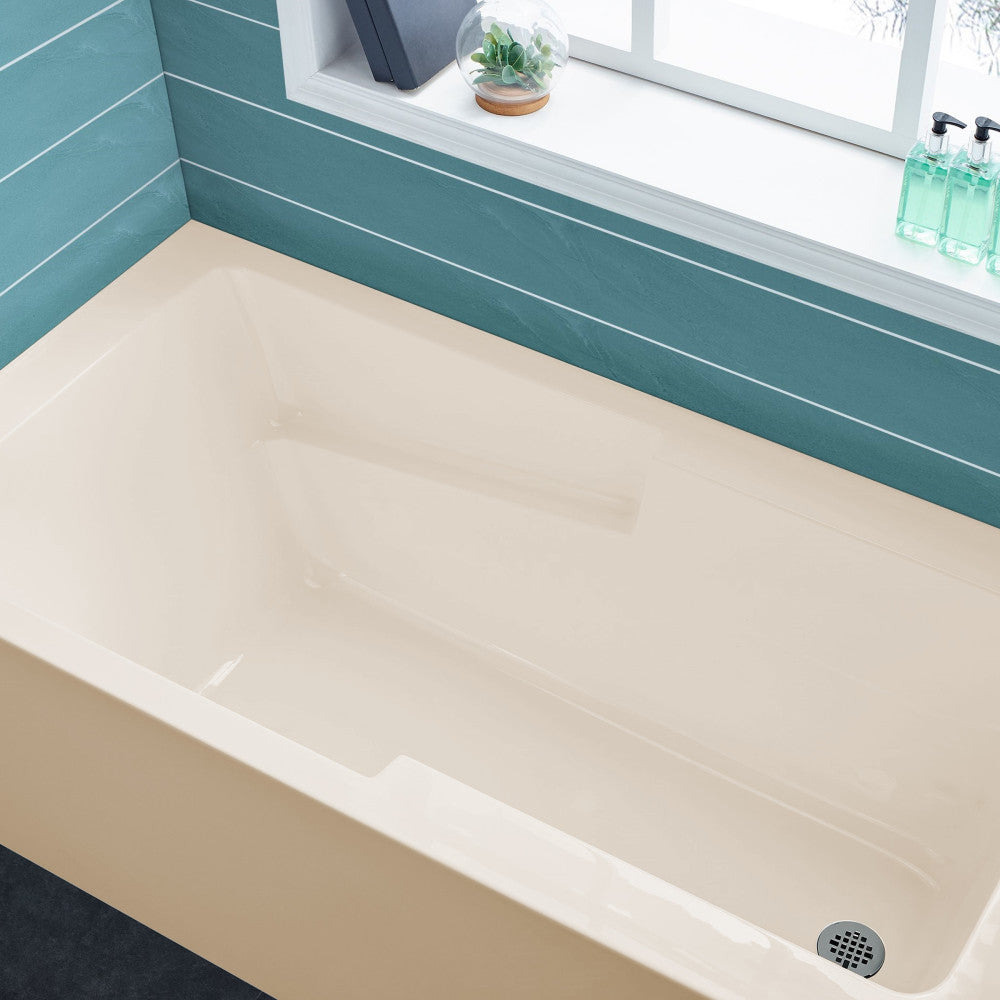 Voltaire 60" X 30" Right-Hand Drain Alcove Bathtub with Apron in Bisque