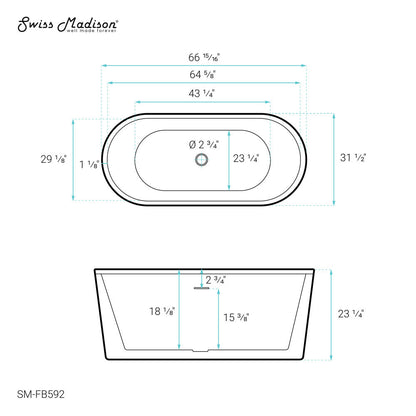 Lafayette 67” Freestanding Bathtub