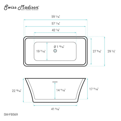 St. Tropez 60" Freestanding Bathtub