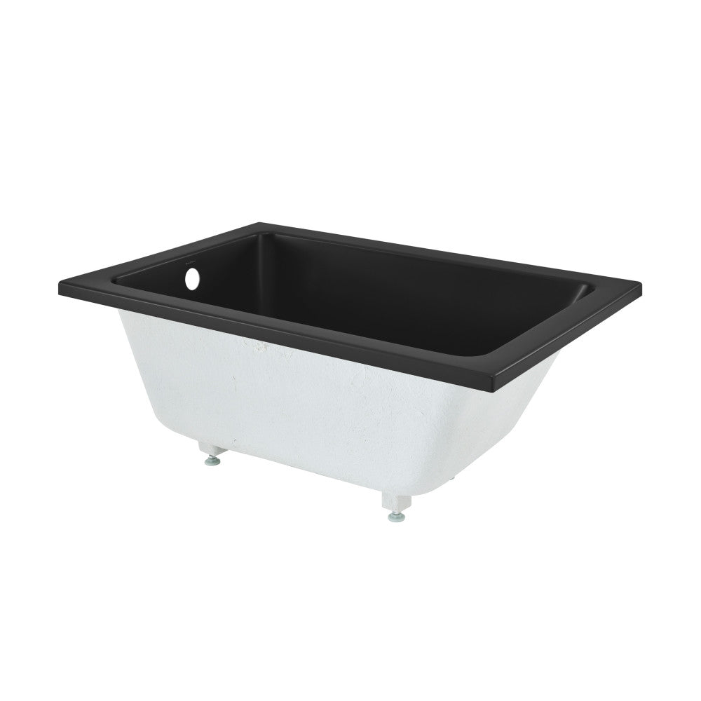 Voltaire 48"x32" Reversible Drain Drop-In Bathtub in Matte Black