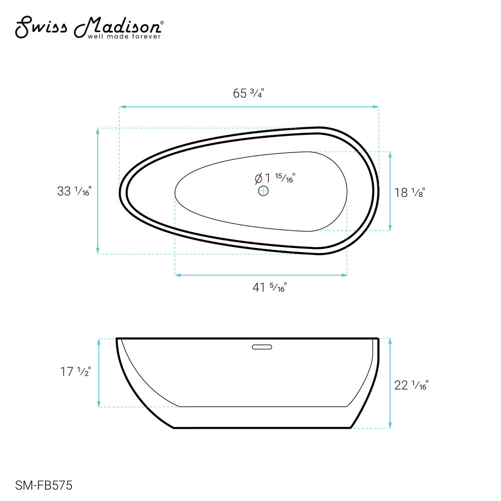 Monaco 67" Freestanding Bathtub