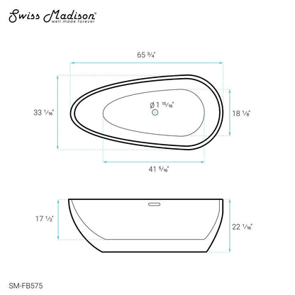 Monaco 67" Freestanding Bathtub