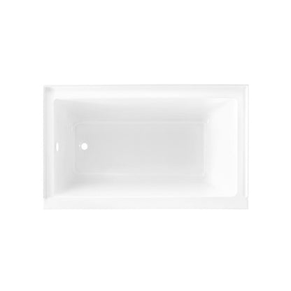 Voltaire 54 in x 30 in Acrylic Glossy White, Alcove, Integral Left-Hand Drain, Bathtub