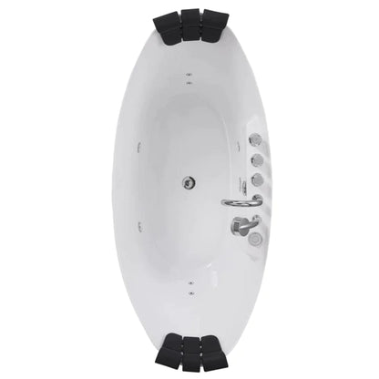 59" Freestanding Whirlpool Bathtub - Center Drain