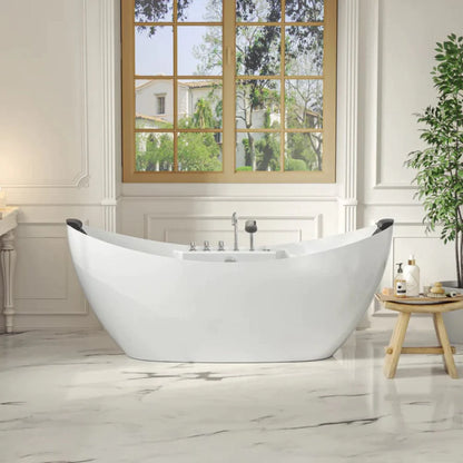 59" Freestanding Whirlpool Bathtub - Center Drain