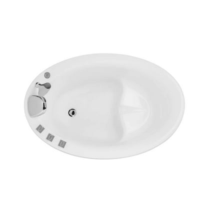 48" Freestanding Air Massage Japanese Style Bathtub with Reversible Drain