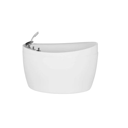 48" Freestanding Air Massage Japanese Style Bathtub with Reversible Drain