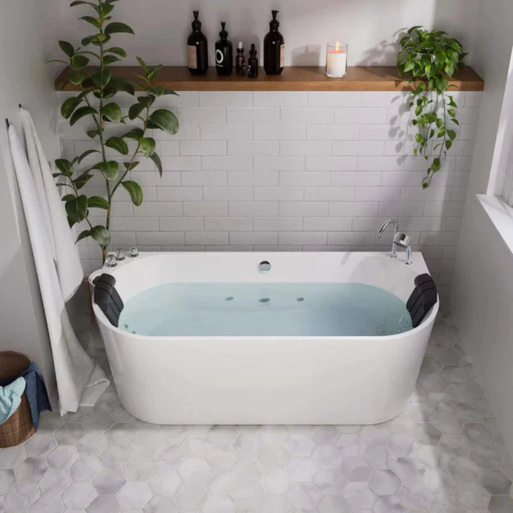 Empava 67" Freestanding Whirlpool Bathtub with Reversible Drain