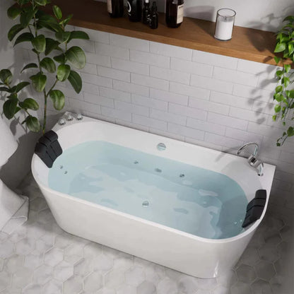 Empava 67" Freestanding Whirlpool Bathtub with Reversible Drain