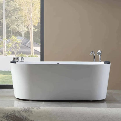 Empava 67" Freestanding Whirlpool Bathtub with Reversible Drain