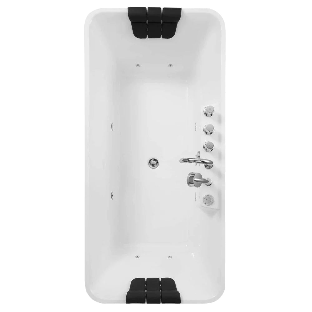 59" Freestanding Whirlpool Rectangle Bathtub - Center Drain