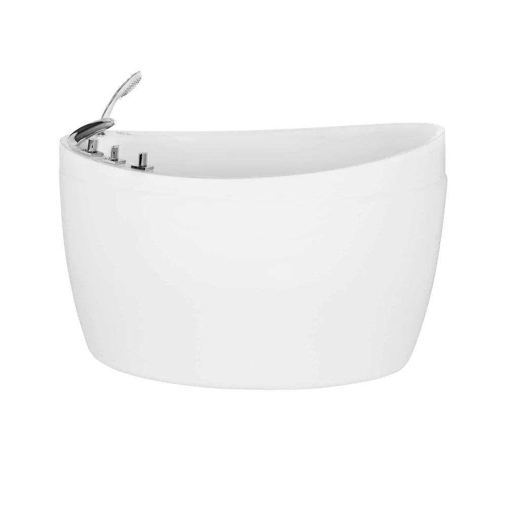 59" Freestanding Air Massage Japanese Style Bathtub with Reversible Drain