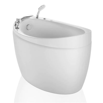 59" Freestanding Air Massage Japanese Style Bathtub with Reversible Drain