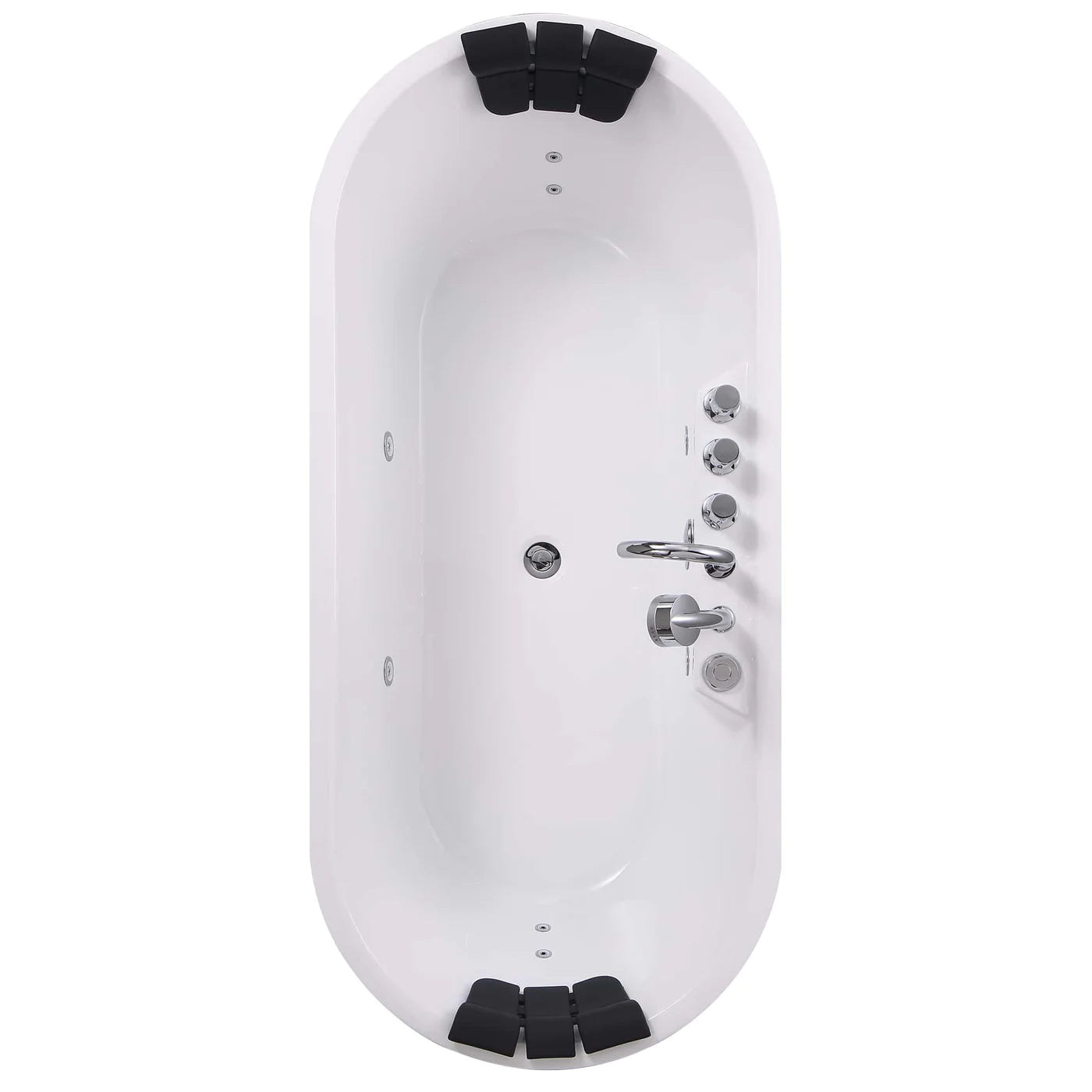 67" Freestanding Whirlpool Bathtub with Center Drain