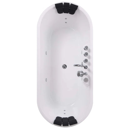 67" Freestanding Whirlpool Bathtub with Center Drain