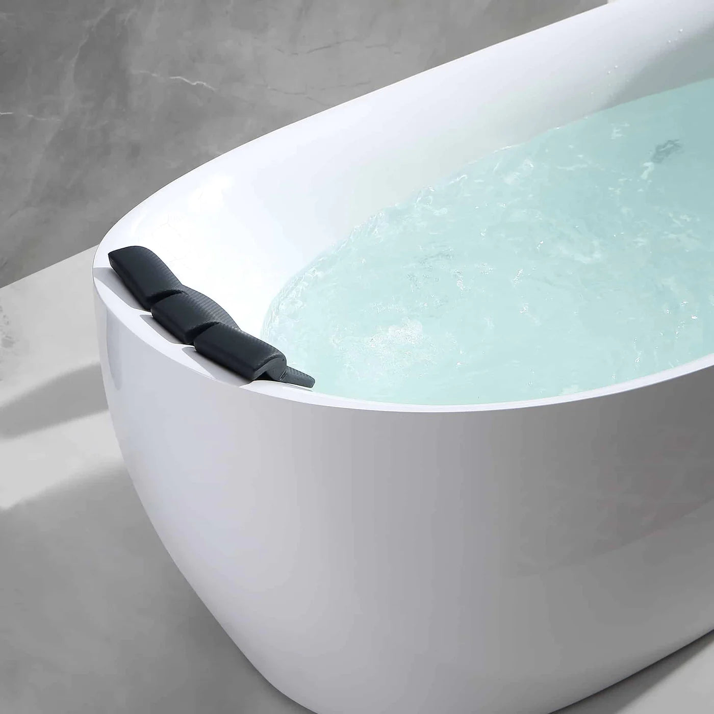 67" Freestanding Whirlpool Bathtub with Reversible Drain