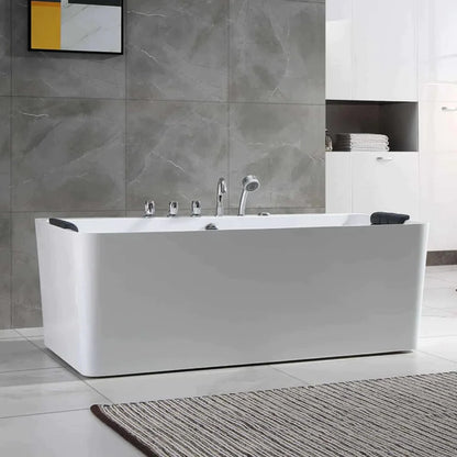 67" Freestanding Whirlpool Bathtub - Center Drain