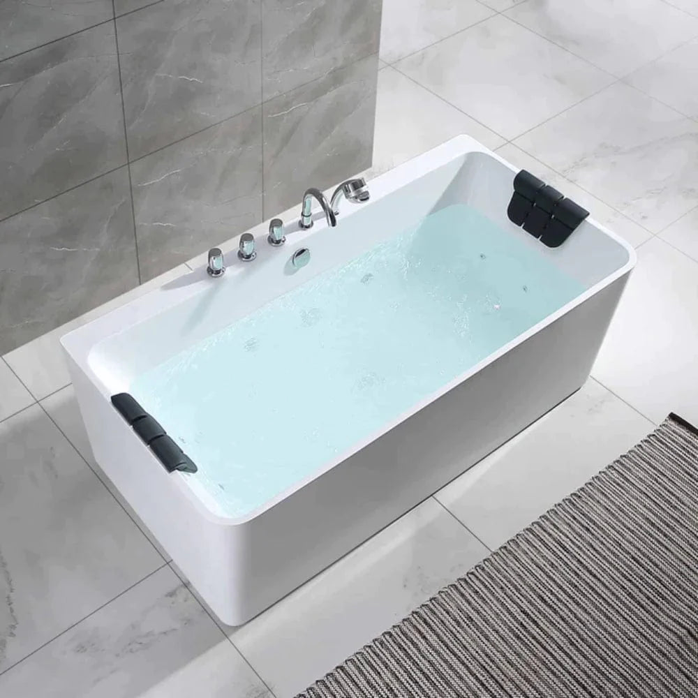 67" Freestanding Whirlpool Bathtub - Center Drain