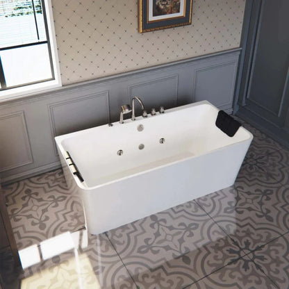 67" Freestanding Whirlpool Bathtub - Center Drain