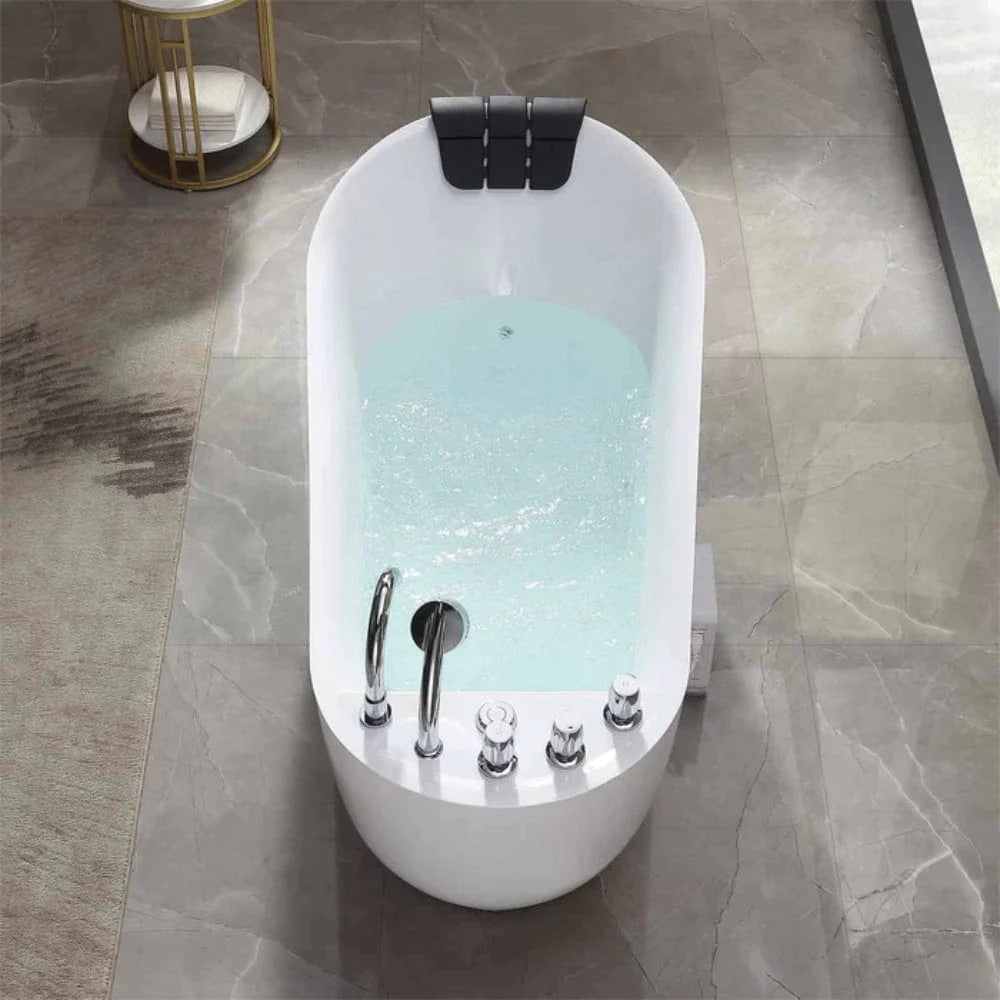 Empava 67" Freestanding Whirlpool Bathtub with Reversible Drain