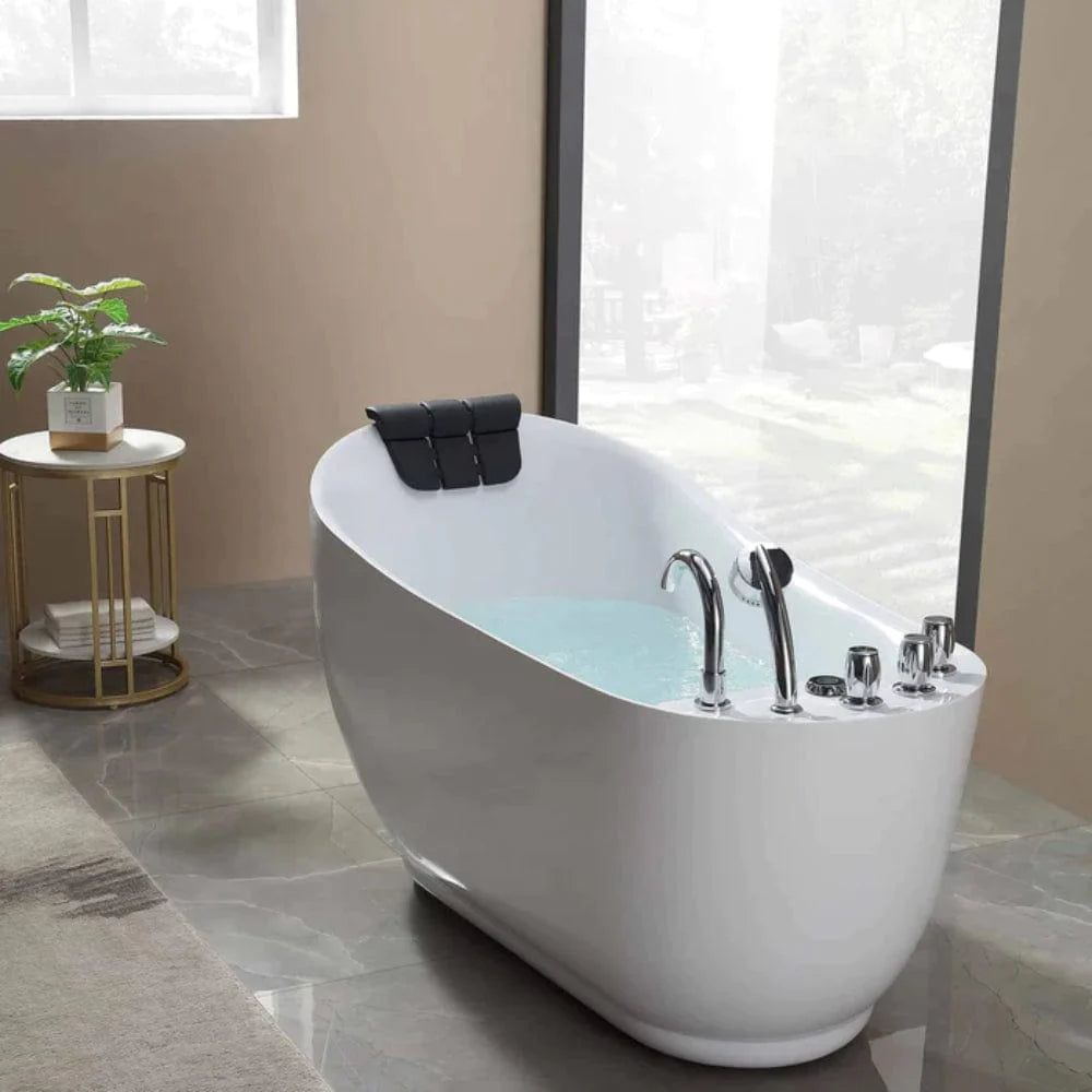 Empava 67" Freestanding Whirlpool Bathtub with Reversible Drain