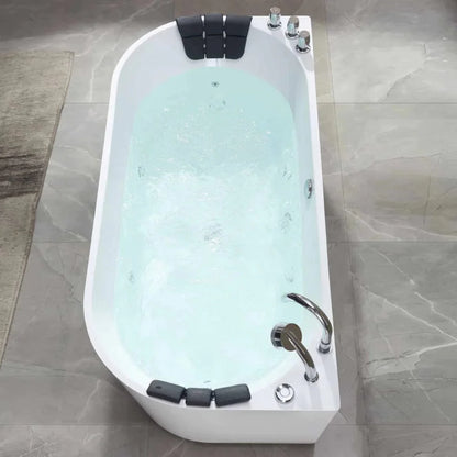 Empava 67" Freestanding Whirlpool Bathtub with Reversible Drain