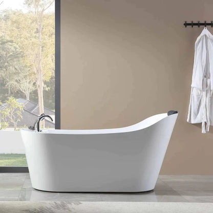 67" Freestanding Whirlpool Bathtub With Reversible Drain