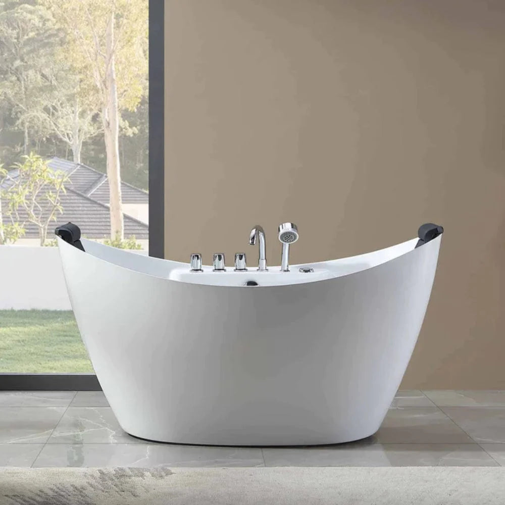 67" Freestanding Whirlpool Bathtub - Center Drain